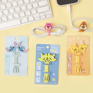 【Norns】迪士尼磁吸矽膠綁帶(Disney線材收納集線器 捲線器 熊抱哥 小熊維尼 三眼怪 史迪奇 奇奇)
