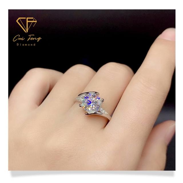 【CF Diamond】戒指 莫桑鑽《相擁》(1克拉  女戒 鑽戒 生日禮物 求婚)