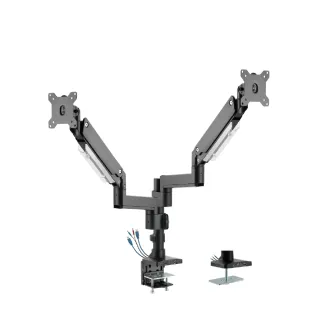 【Happytech】T72-C024UP 鋁合金42吋 15KG 大承重氣壓式 雙螢幕支架 電腦螢幕架(大承重雙螢幕支架)