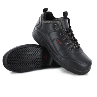 【PAMAX 帕瑪斯】皮革製/頂級超彈力氣墊工作安全鞋(PA00101FEH/黑)