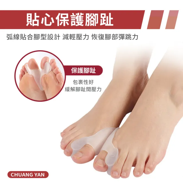 硅膠拇指分趾套-1對裝(拇指套 保護套  外翻套 分趾套 腳趾分離)