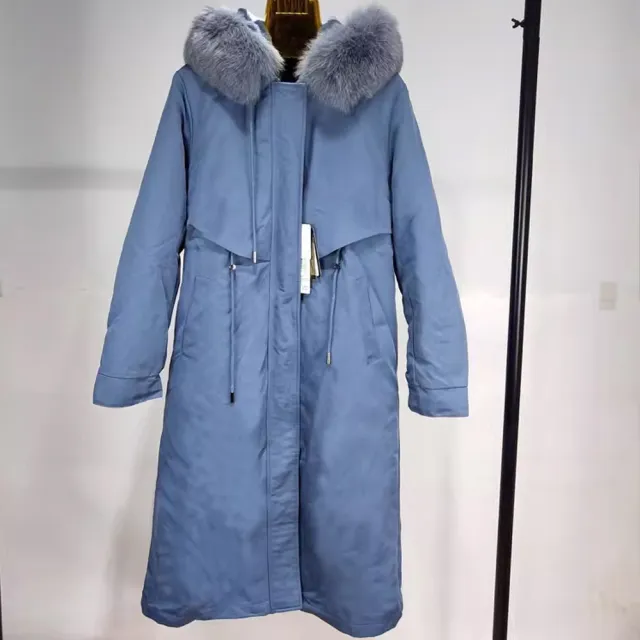 【MintAriel】輕奢著衣★防風保暖真狐狸毛領全長獺兔內裡皮草派克服-多色可選★(一衣三穿品味時尚)