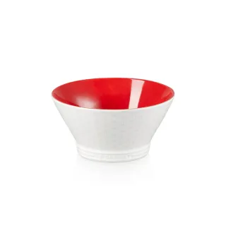【Le Creuset】瓷器新采和風日式圖騰麵碗19cm(櫻桃紅)