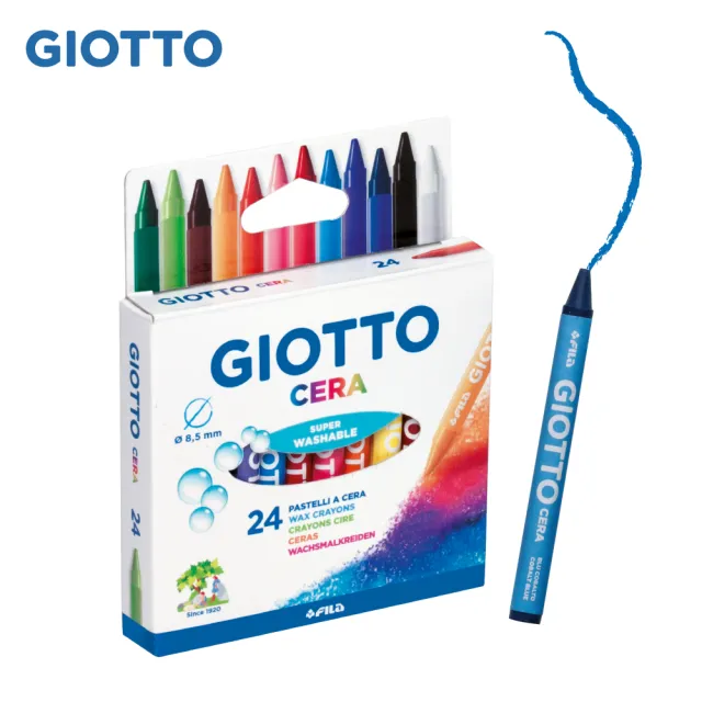 【GIOTTO】好清洗兒童隨身蠟筆/24色(無毒 好清洗 光滑表面可擦除)