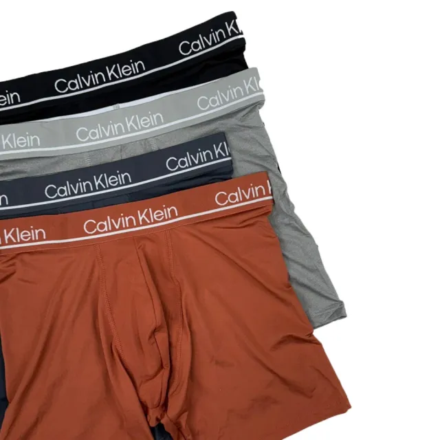 【Calvin Klein】CK  4件盒裝 極細纖維 長版 男內褲 吸濕排汗 四角褲 彈性 大尺碼 環保 送禮(1055)