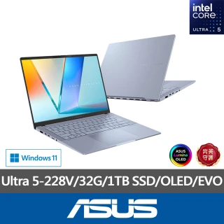 ASUS 1TB SSD行動硬碟★14吋Ultra 5輕薄AI筆電(VivoBook S S5406SA/Ultra 5-228V/32G/1TB SSD/W11/OLED/