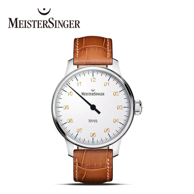 MeisterSinger 明斯特單指針 AM3301G N°01 - 白色手動上鍊手錶(機械錶 男錶 手動上鍊)