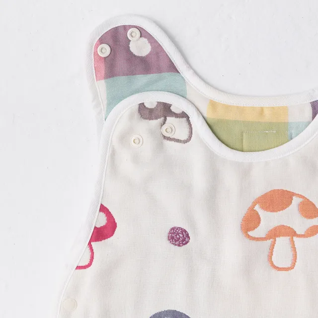 【Hoppetta】獨家禮袋組-六層紗蘑菇防踢背心防踢被-多款花色任選 0-3歲嬰童版+手帕(冬暖夏涼四季款)