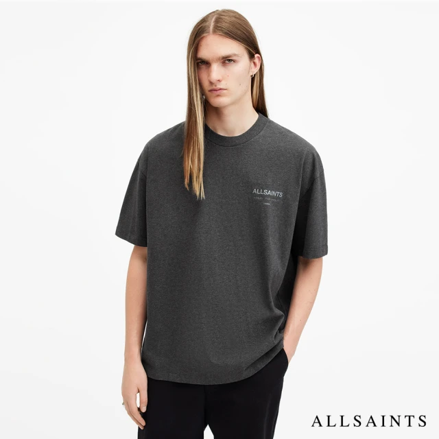 ALLSAINTS UNDERGROUND 純棉寬鬆短袖LOGOT恤-灰 M071PB(寬鬆版型)