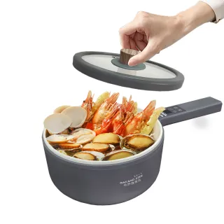 【SAKANO KEN】陶瓷不沾 多功能快煮鍋1.5L 不含蒸籠(電煮鍋/美食鍋/調理鍋/電火鍋/蒸煮鍋/蒸煮兩用)