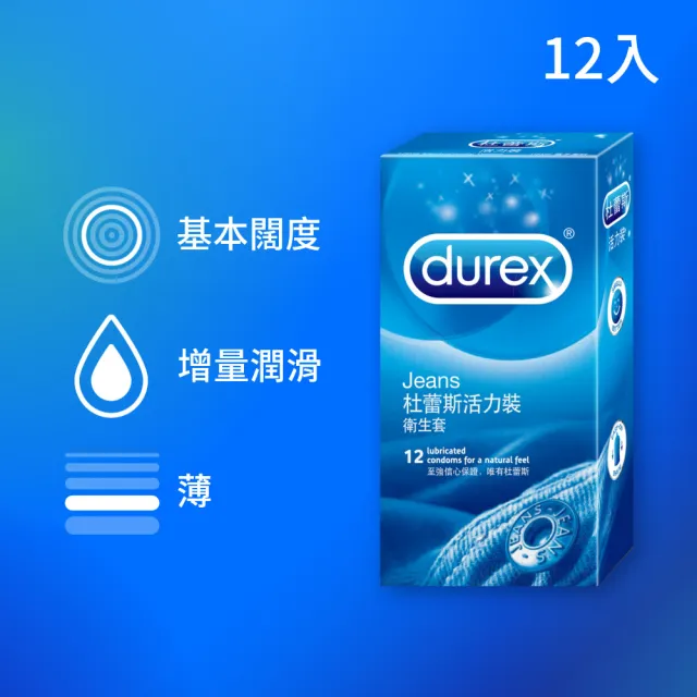 【Durex 杜蕾斯】活力裝保險套12入x3(共36入-避孕套/衛生套/基本防護系列)
