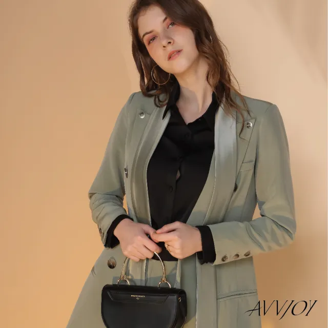 【AVVJOY 艾薇卓爾】領帶西裝外套(短版 大衣 外套 小西裝 西裝外套 百搭外套 保暖外套 AVV2228XZ)
