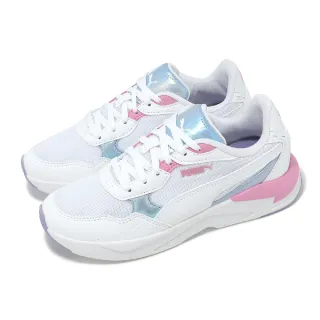 【PUMA】休閒鞋 X-Ray Speed Lite Bouncy Sky JR 大童 白 粉藍 拼接 緩衝(398005-01)