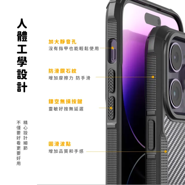 【舒適手感】IPhone16碳纖維紋手機殼(堅固耐用  防滑紋路全面保護)