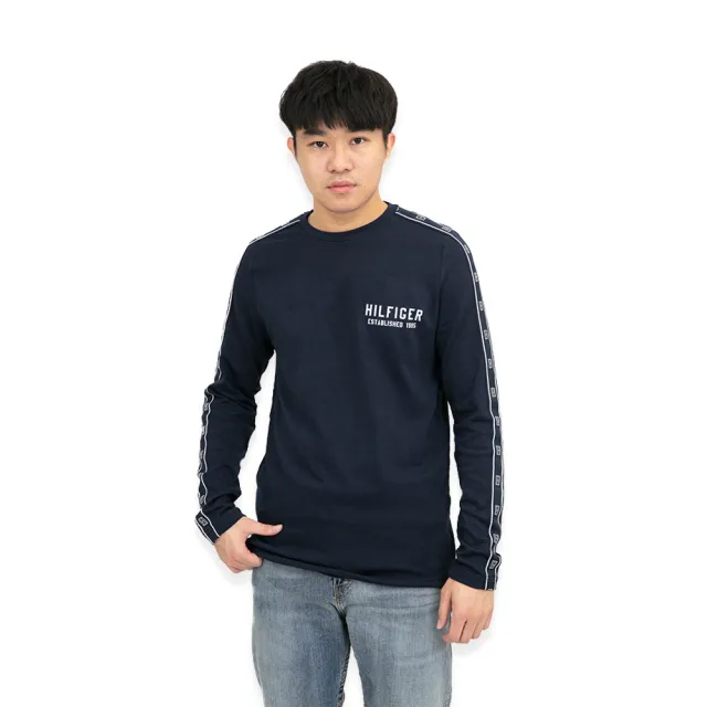 【Tommy Hilfiger】薄長袖 長T 手臂串標 長袖 T恤 湯米 上衣 平輸品(長袖 T恤 串標長T 8760)
