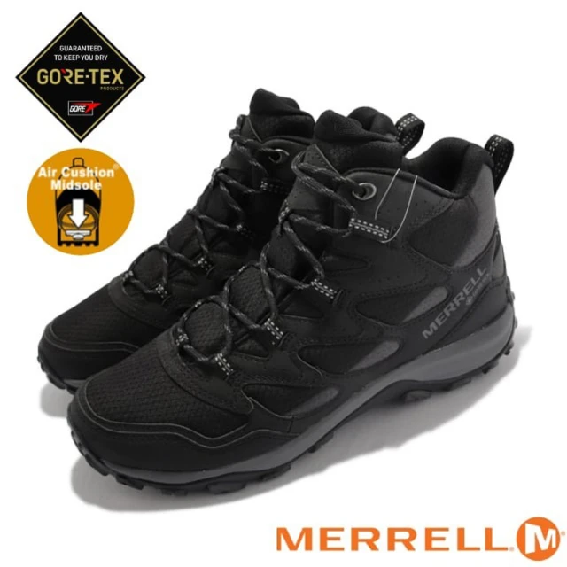 MERRELL 男 WEST RIM SPORT MID GORE-TEX 多功能防水透氣登山健行鞋.登山鞋(ML036519 黑)