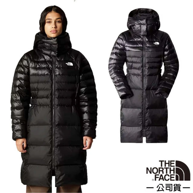 The North Face 女 Metropolis Parka 超保暖防潑水600蓬鬆羽絨連帽保暖長版外套(83VE-JK3 黑)