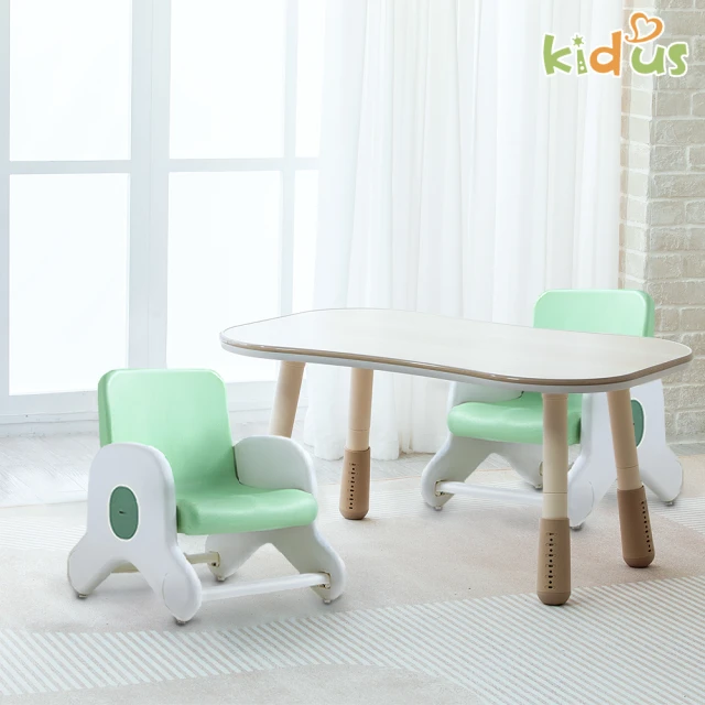 Kidus 奇豆思 2025新款 90公分兒童桌椅組附書架 