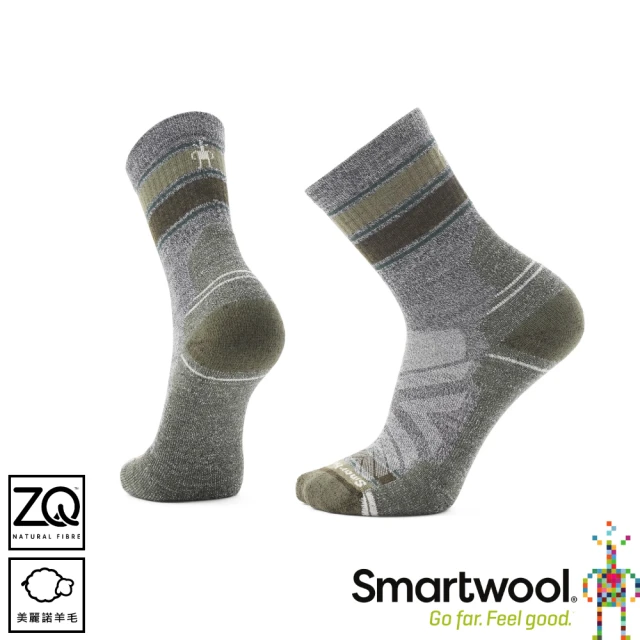 SmartWool 機能戶外全輕量減震條紋中筒襪《淡灰》SW001609/登山/透氣/羊毛襪(悠遊山水+)