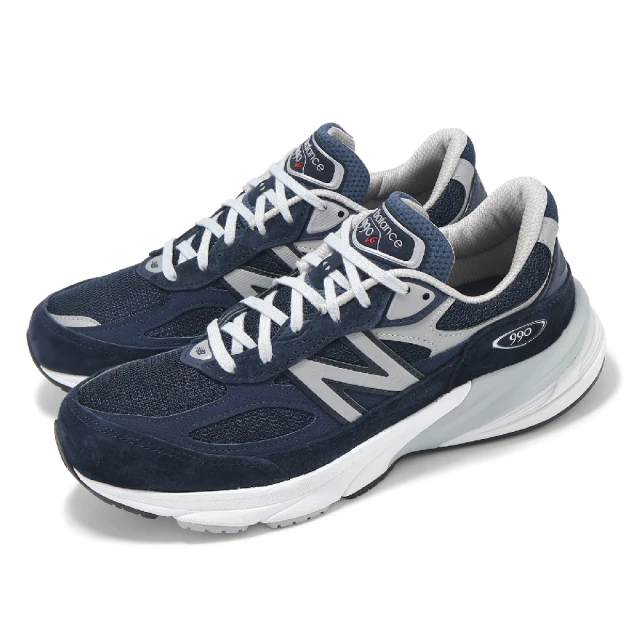 NEW BALANCE 休閒鞋 990 V6 男鞋 海軍藍 白 美製 麂皮 緩衝 經典 NB(M990NV6-D)