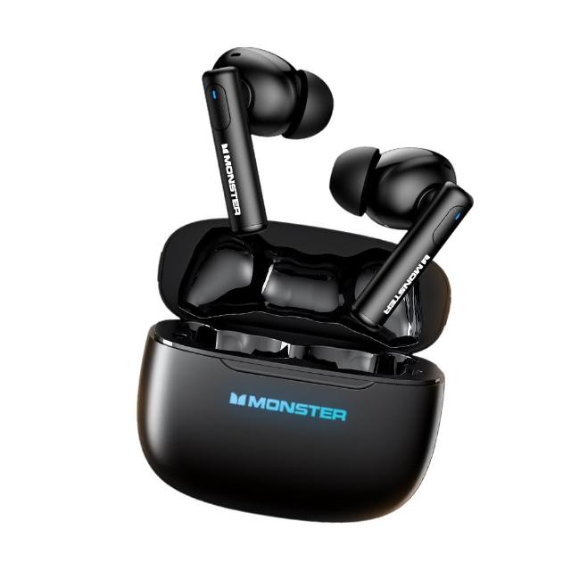 MONSTER魔聲 MON-XKT26 藍芽耳機，採用藍芽5.4傳輸，入耳式配戴輕僅4g，支援電競遊戲、一般聆聽與主動降噪功能，內建麥克風適合通話與遊戲語音。適用iOS、Android、Windows、MAC等多平臺，配充電收納盒與一年保固，黑色系時尚設計，中國製造NCC認證CCAH24LPA580T0，BSMI R34657，完美提升您的音訊體驗。