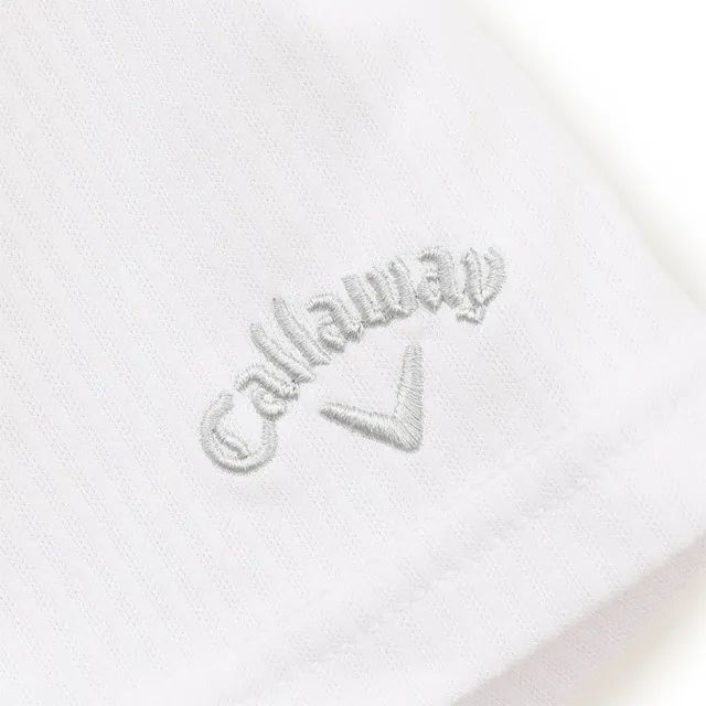 【Callaway 卡拉威】STRIPED JACQUARD SHORT SLEEVE SHIRT 女士 快乾抗UV短袖POLO衫 白色