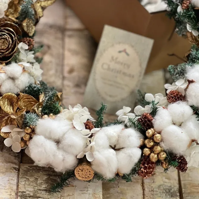 【OSTARA FLORIST 奧斯塔拉花藝】永恆祝福聖誕花圈(花圈、永生花、聖誕節、花禮、節日送禮)