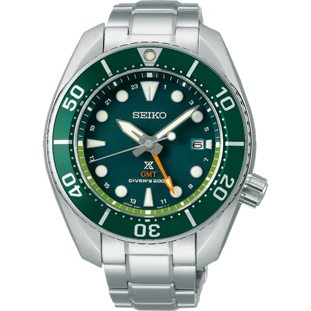 【SEIKO 精工】PROSPEX系列 Sumo GMT太陽能潛水石英錶/綠45mm(SFK003J1/5K65-0AA0G)