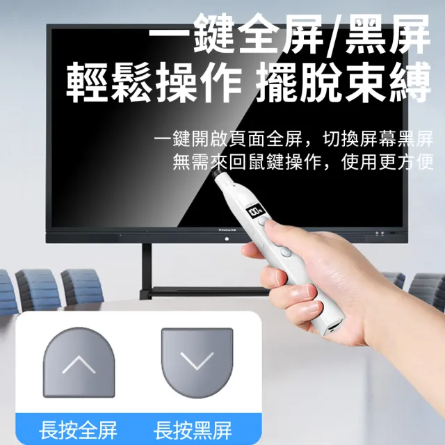 【Zenithy】可伸縮55cm4節 多功能數顯紅光雷射無線簡報筆 商務用會議型簡報遙控器 PPT翻頁筆教師教鞭雷射筆