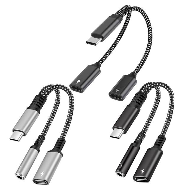 【Nil】60W Type-c充電+3.5mm二合一轉接頭 音頻轉接器 手機耳機轉接線
