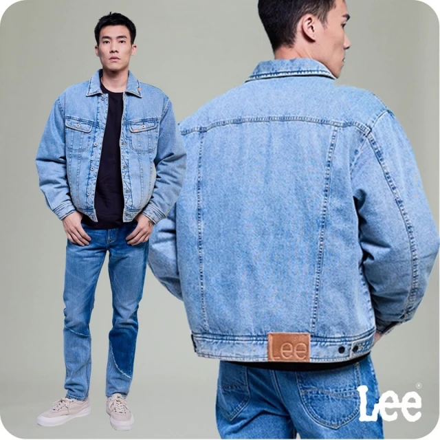 Lee 男裝 羽絨外套 / 輕量羽絨 牛仔外套 中淺藍洗水 季節性版型(LB415001054)