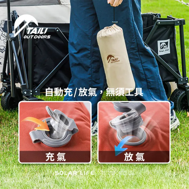 【TAI LI 太力】3D海綿自動充氣枕頭(露營充氣枕 TPU睡枕 戶外枕頭 旅行枕靠枕 辦公室午睡枕)