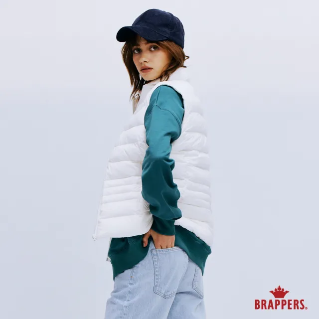 【BRAPPERS】女款 立領修身仿絨棉背心(白)