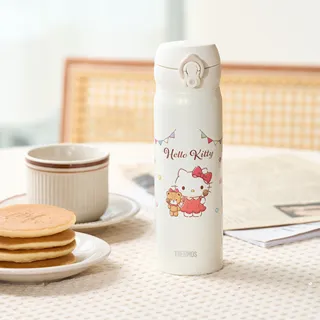 【THERMOS 膳魔師】HelloKitty情人節不鏽鋼超輕量彈蓋真空保溫瓶500ml(JNL-504KT-CCCW)