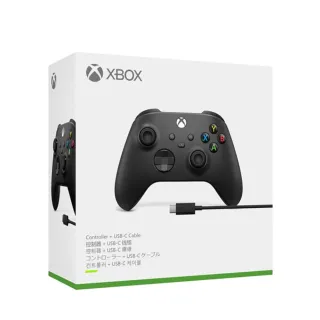 【Microsoft 微軟】XBOX 原廠無線控制器+USB-C 纜線(磨砂黑 台灣公司貨)