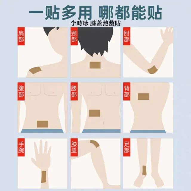 【李時珍】膝蓋熱敷貼 一盒10貼×2盒(頸椎貼/腰椎貼/膝蓋貼/發熱貼)