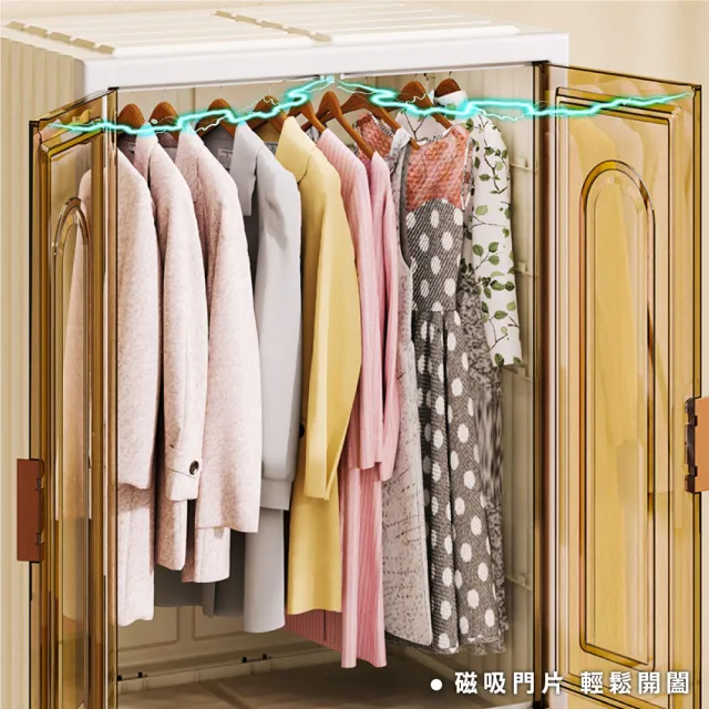 【ONE HOUSE】140L 紅藤磁吸折疊收納櫃 收納箱-大款-3分格(2入)