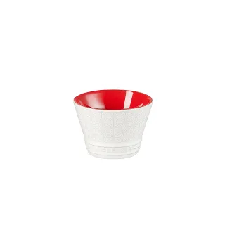 【Le Creuset】瓷器新采和風日式圖騰飯碗150ml(櫻桃紅)