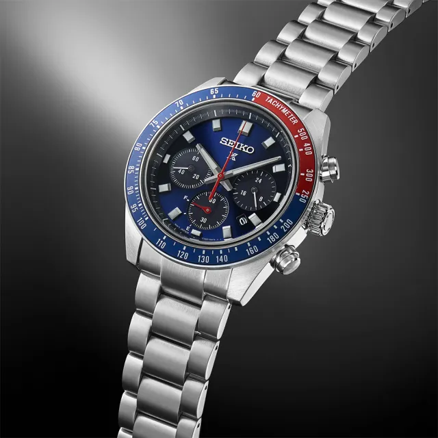 【SEIKO 精工】PROSPEX SPEEDTIMER 大熊貓 三眼太陽能計時錶/41.4mm(SSC913P1/V192-0AH0B)