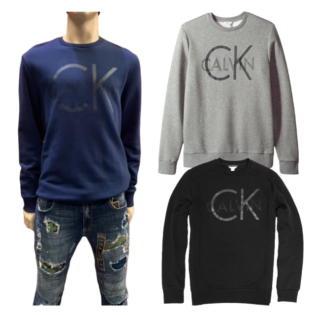 Calvin KleinCalvin Klein CK 圓領大學T 保暖長袖上衣 厚磅數 圓領套頭衫(3色可選)