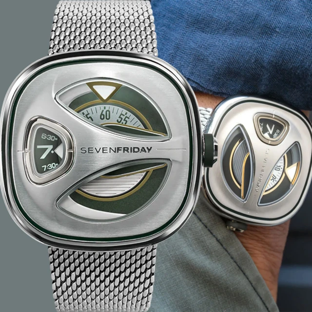 SEVENFRIDAY ME系列流線型 米蘭鍊帶機械錶 聖誕節 禮物(ME1/02M)