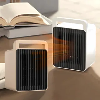 【HeatBreeze】智慧溫控恆溫電暖器 兩檔調節桌面暖氣機 可手提式電暖爐/暖風機/暖氣電暖扇(交換禮物)