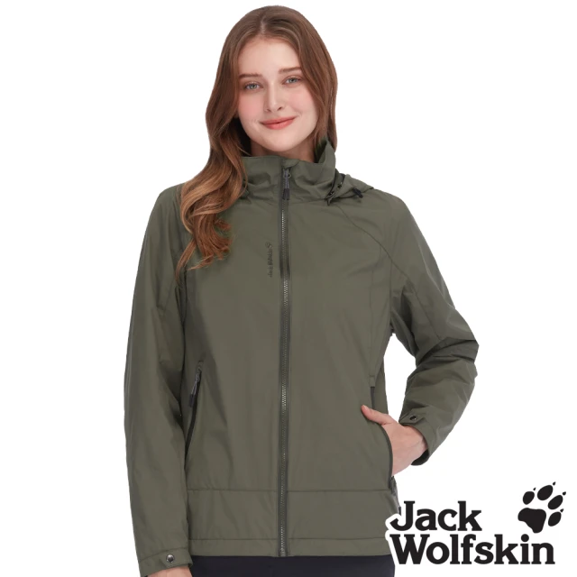 Jack wolfskin 飛狼 女 Air Wolf 防水天鵝絨保暖外套 輕量單件式衝鋒衣(橄綠)