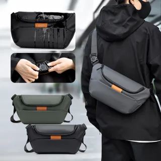 【ANTIAN】商務潮流休閒單肩男士斜挎包 男生胸包 運動騎行包 腰包 戶外機車背包(交換禮物)