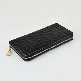 【CELINE】CELINE C CHARM金字LOGO牛皮12卡拉鍊長夾(多色)