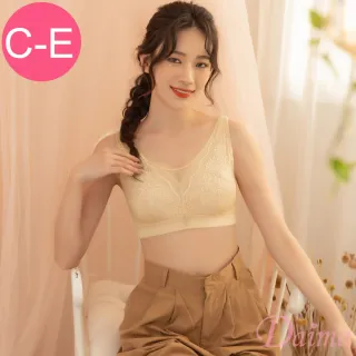 【Daima 黛瑪】無鋼圈C-E/全罩杯包覆集中防擴機能蕾絲內衣/調整型/防副乳(膚色)