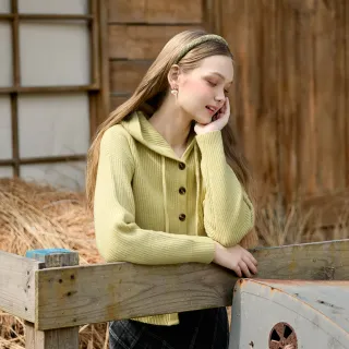 【H2O】單排釦連帽毛衣(#4630020 針織外套、針織上衣 卡其色/粉色/黃色)