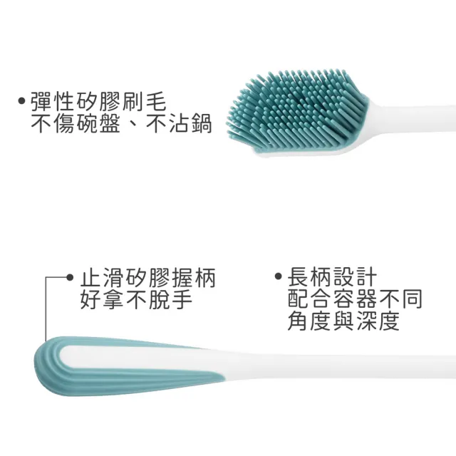 【TESCOMA】歐洲 CleankitFlex長柄矽膠清潔刷 28cm / 菜瓜布 洗碗刷 餐具刷 碗盤清潔刷
