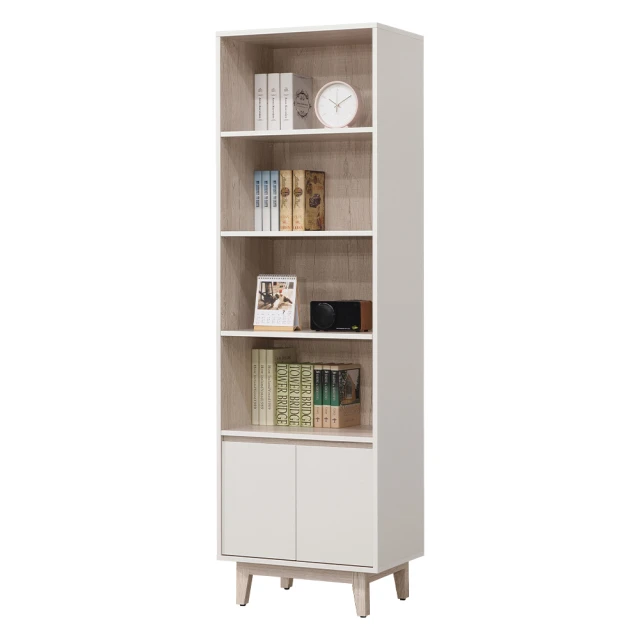 唯熙傢俱 唯樂雙色2尺書櫃(書櫃 半開放式書櫃 收納櫃 置物