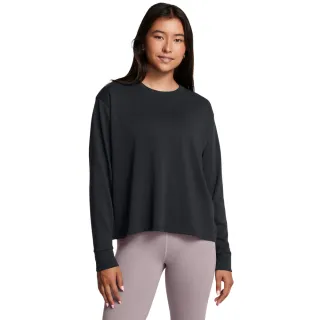 【UNDER ARMOUR】UA 女 HW BOXY 長袖T-Shirt_1387017-001(黑色)